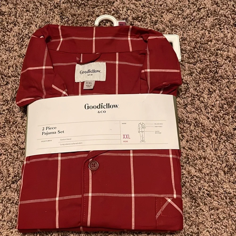 2 Piece Cotton Blend Long Sleeve collared shirt Pajama Set. Brand New! Great 🎁 - Picture 2 of 6